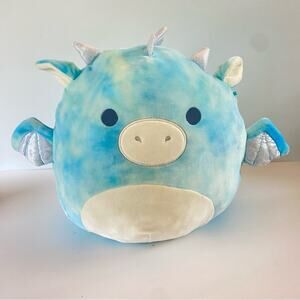 SQUISHMALLOWS Keith the Blue Dragon 12” Plush Marble Blue & Silver Toy, 2021